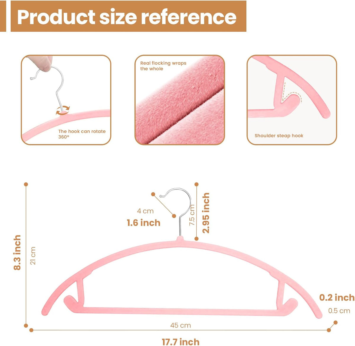 60 Pack Pink Velvet Hangers