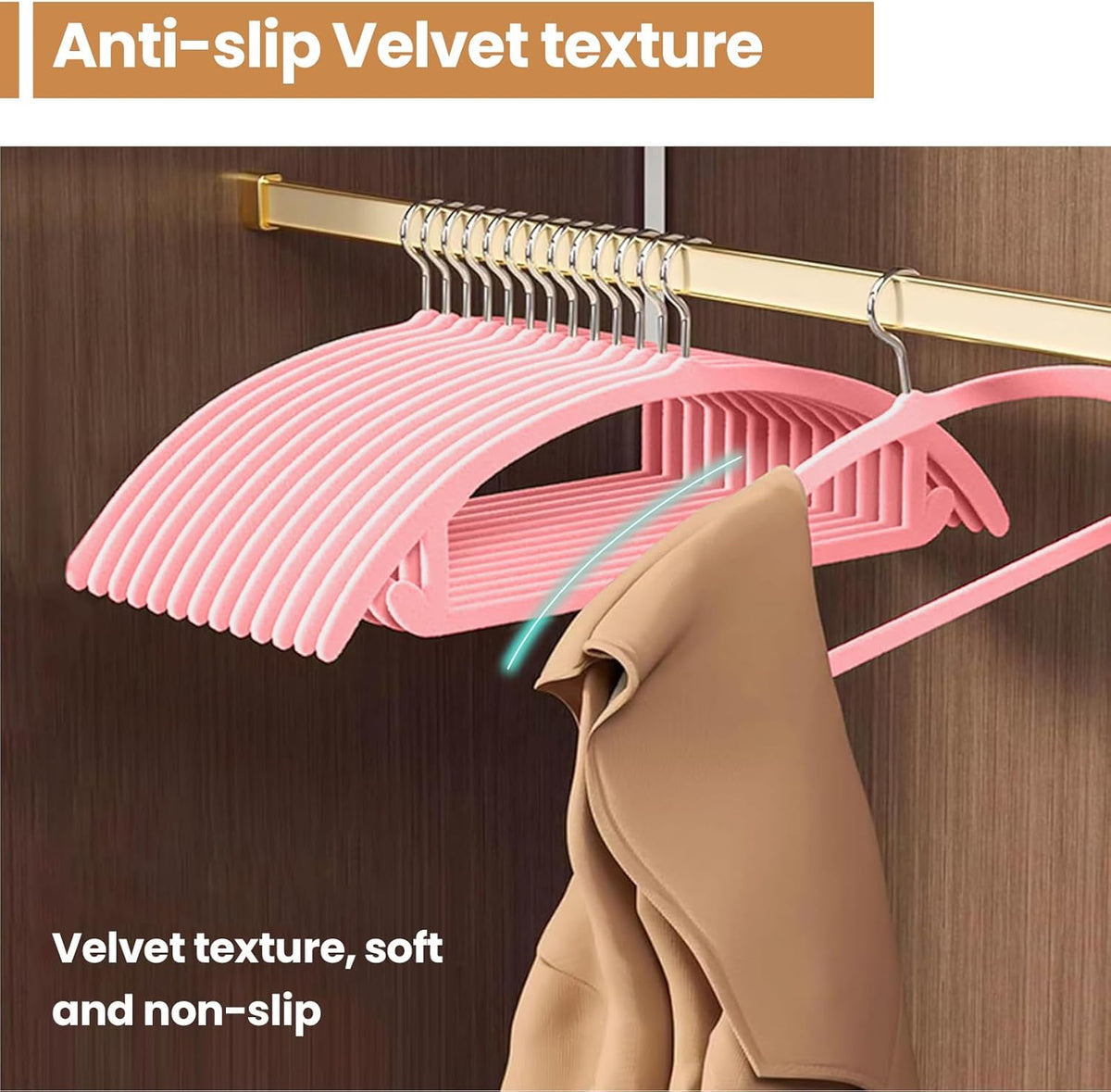 60 Pack Pink Velvet Hangers