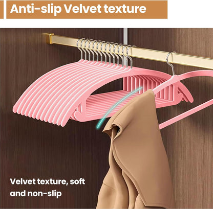 60 Pack Pink Velvet Hangers