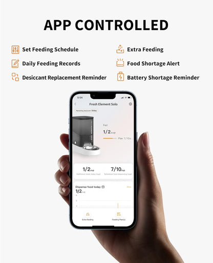 PETKIT Automatic Cat Feeder, 2.4G WiFi Automatic Dog Feeder, App Control Pet Food Dispenser with Triple Fresh-Lock System, Up to 10 Meals Per Day, Schedule Feeding, Food Shortage Alert, 3L Capacity