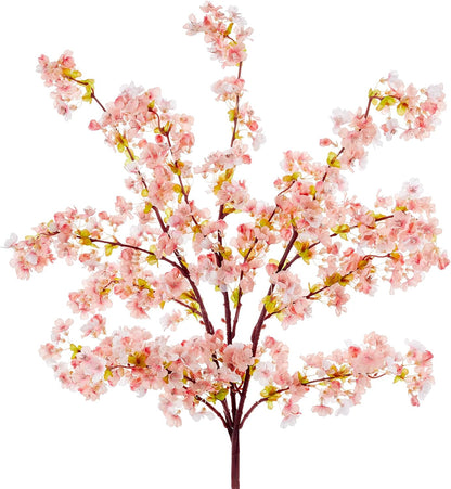 Artificial Cherry Blossom Branches Silk 39 Inch Faux Cherry Flowers Peach Tall Stems for Home Wedding Bedroom Table Japanese Real Touch Vase Decoration(3Pcs,Pink)