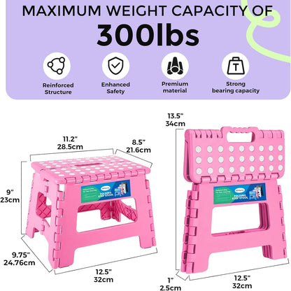 Dyforce Kids Step Stool 9 Inch, 300lbs Folding Step Stool for Toddler