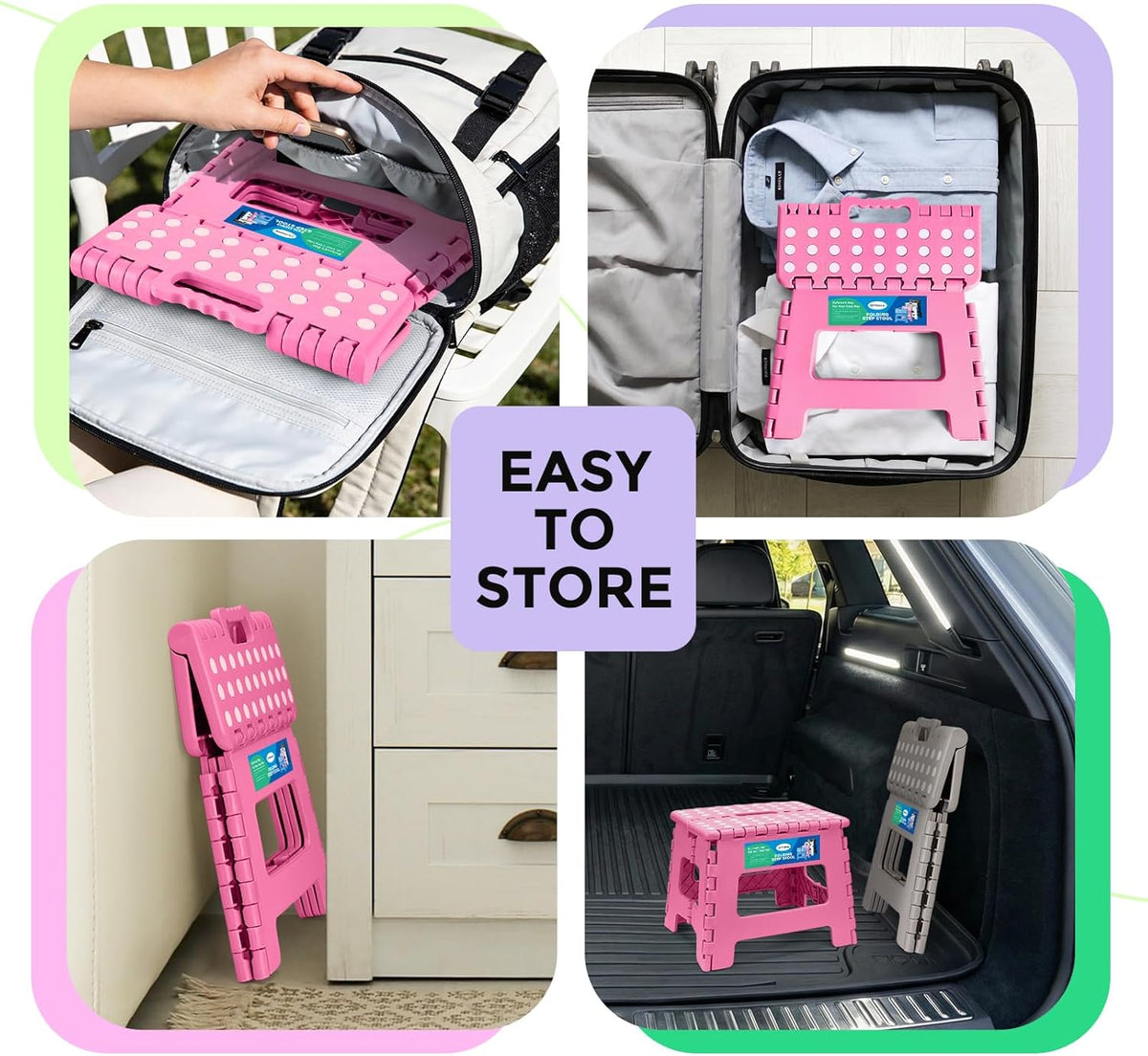 Dyforce Kids Step Stool 9 Inch, 300lbs Folding Step Stool for Toddler
