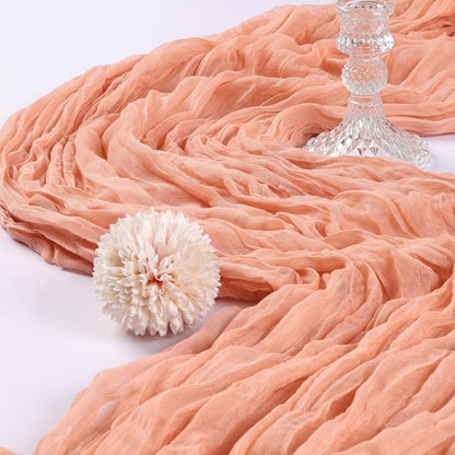 12 Pack 10Ft Peach Cheesecloth Table Runner 23 x 120 Inch
