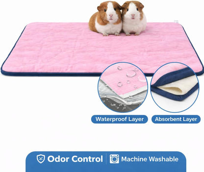 Reusable Guinea Pig C&C Cage Liner – Pink Fleece Bedding with Absorbent Core & Waterproof Bottom – Fits C&C 2x4 Guinea Pig Cages – Ideal for Small Animal Homes (Pink, 2X4 C&C)