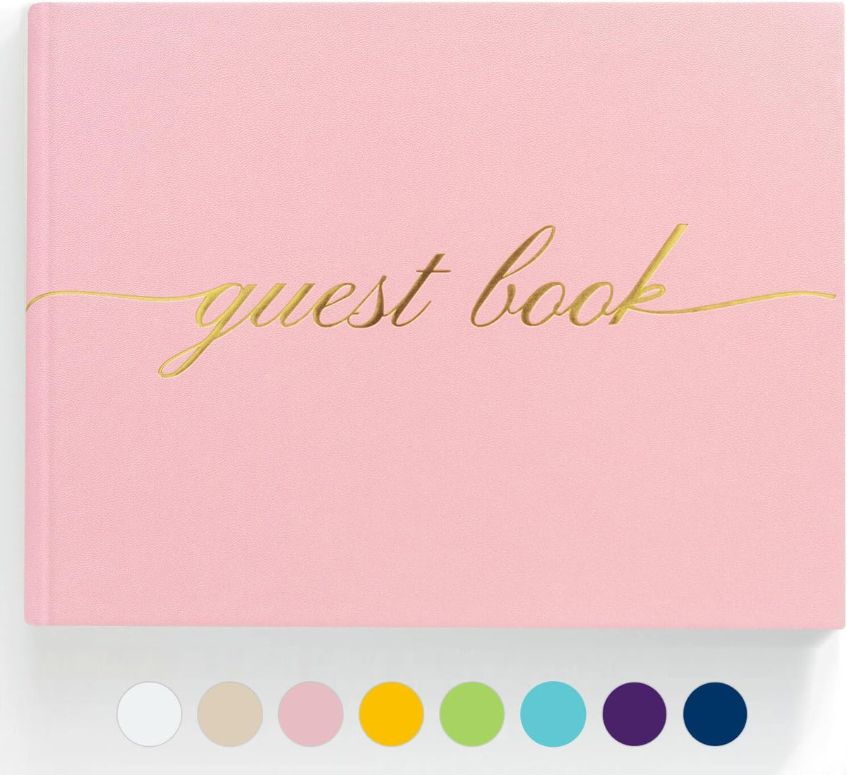 Elegant Wedding Guest Book - Perfect for Wedding Receptions, Baby Showers, Birthdays and Special Events - Polaroid Guest Book with 110 Lined Pages for Sign-in and Photos -Hardcover (Pink)