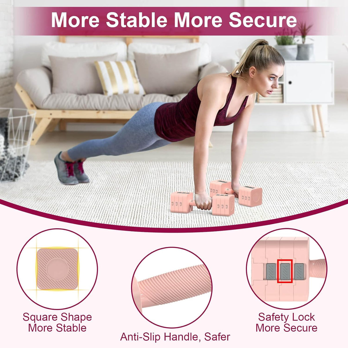 Adjustable Dumbbells Set for Women/Men Home Gym