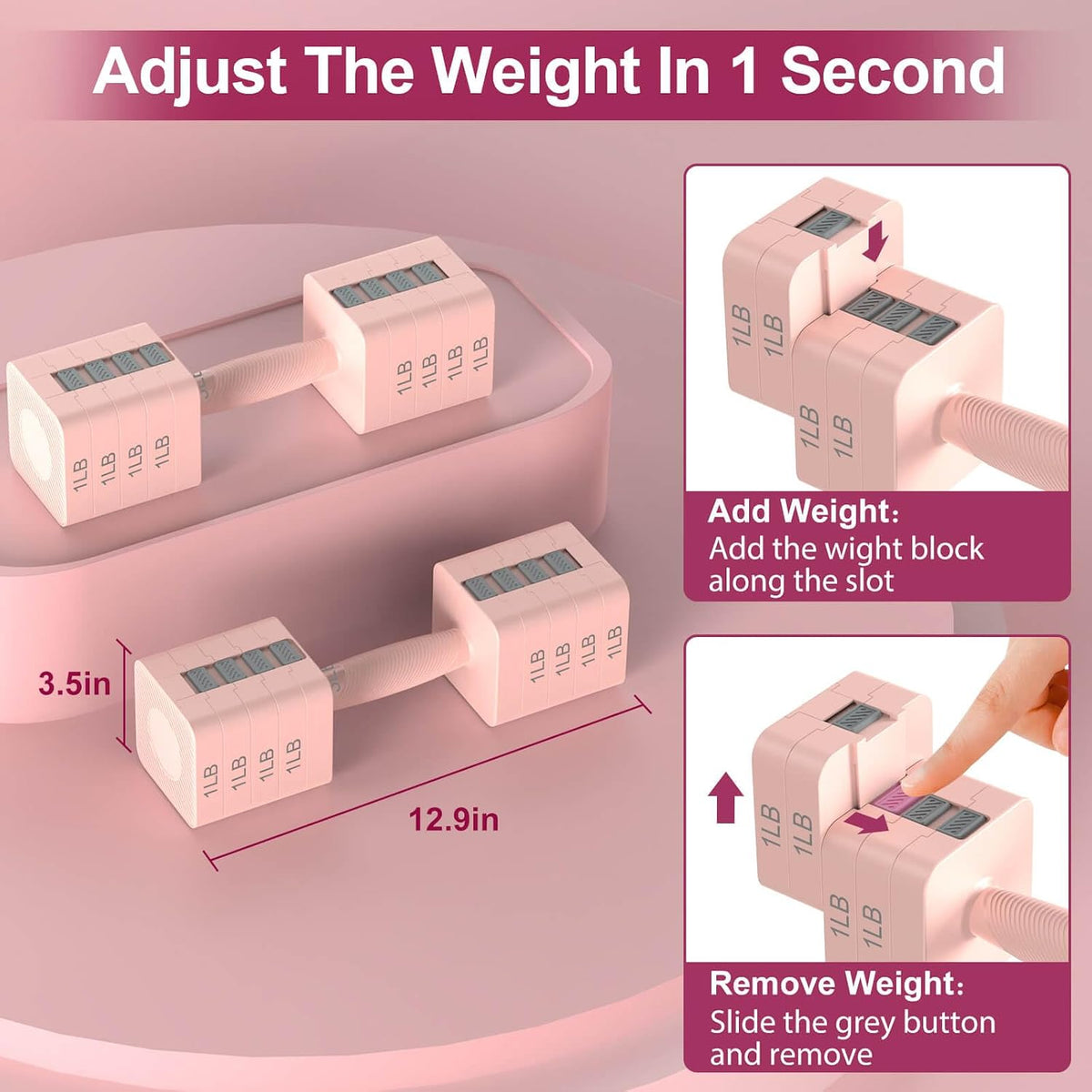Adjustable Dumbbells Set for Women/Men Home Gym