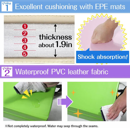 Gymnastics Mat Folding Stretch Mats 71"x39"x2" Exercise Muscle Training Children Play Horizontal Bar Mat Yoga Sports Soundproof Home Use
