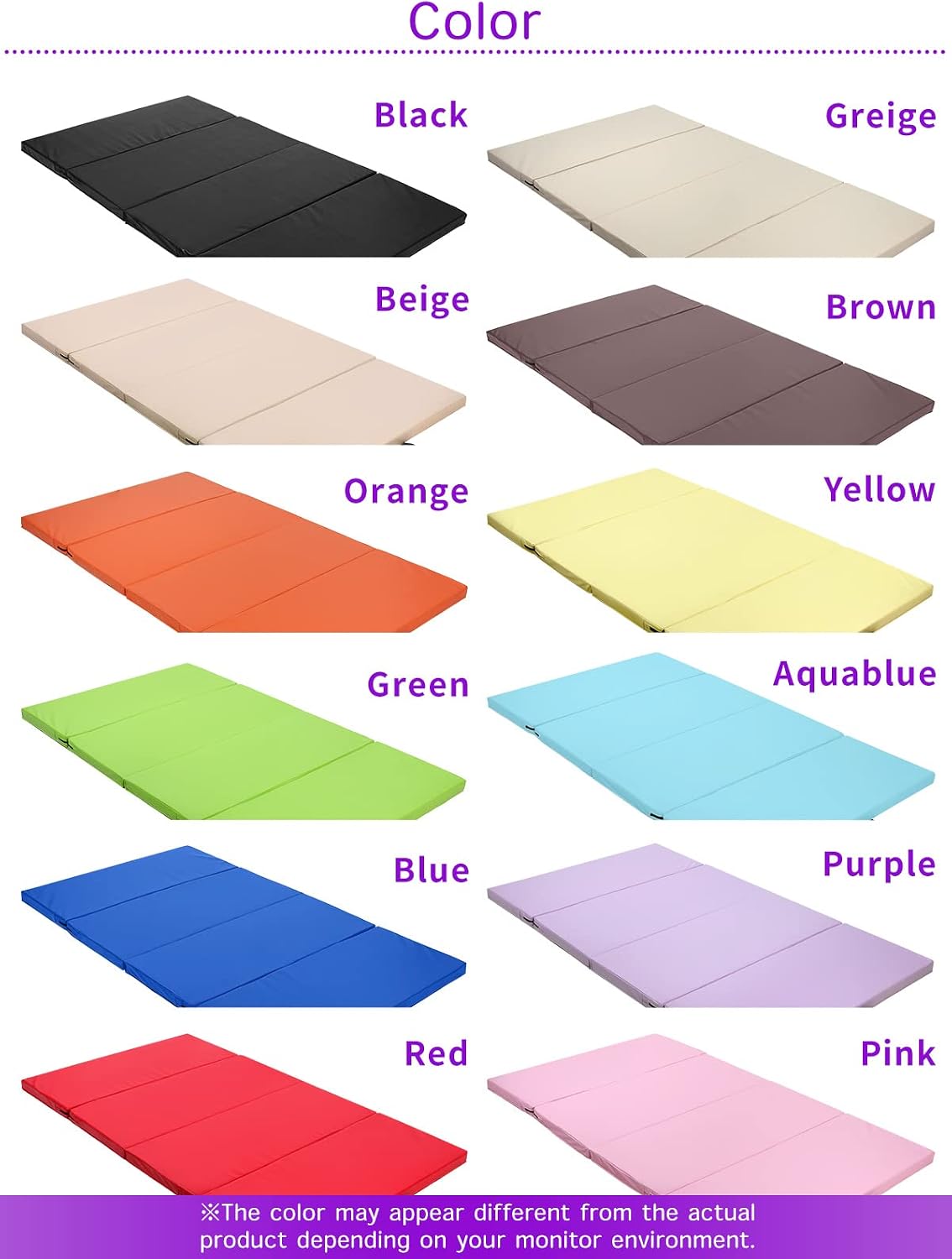Gymnastics Mat Folding Stretch Mats 71"x39"x2" Exercise Muscle Training Children Play Horizontal Bar Mat Yoga Sports Soundproof Home Use