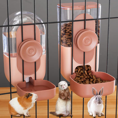 Rabbit Water Dispenser,Bunny Food Bowl,Ferret Feeders Water Bottle for Cage