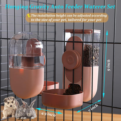 Rabbit Water Dispenser,Bunny Food Bowl,Ferret Feeders Water Bottle for Cage