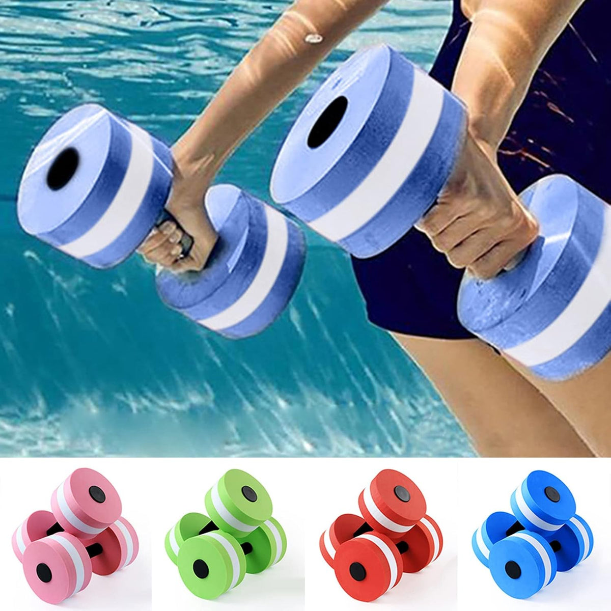 2 EVA Foam Pool Weights Dumbbells, water dumbbells, Water Weights, Weights Dumbbells Set, Aquatic Exercise Dumbbells, Non-Slip Solid Colorfast Water Resistance Dumbbells for Water Exercise