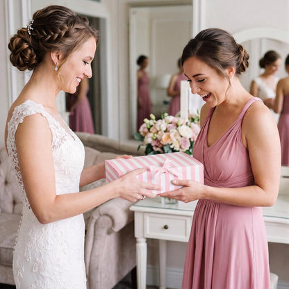 12 Pcs Pink White Striped Gift Boxes Bridesmaid Party Favor Boxes