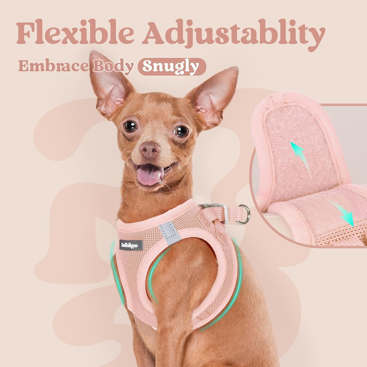 Step-in Small Dog Harness, Puppy Vest for Small Sized Pet