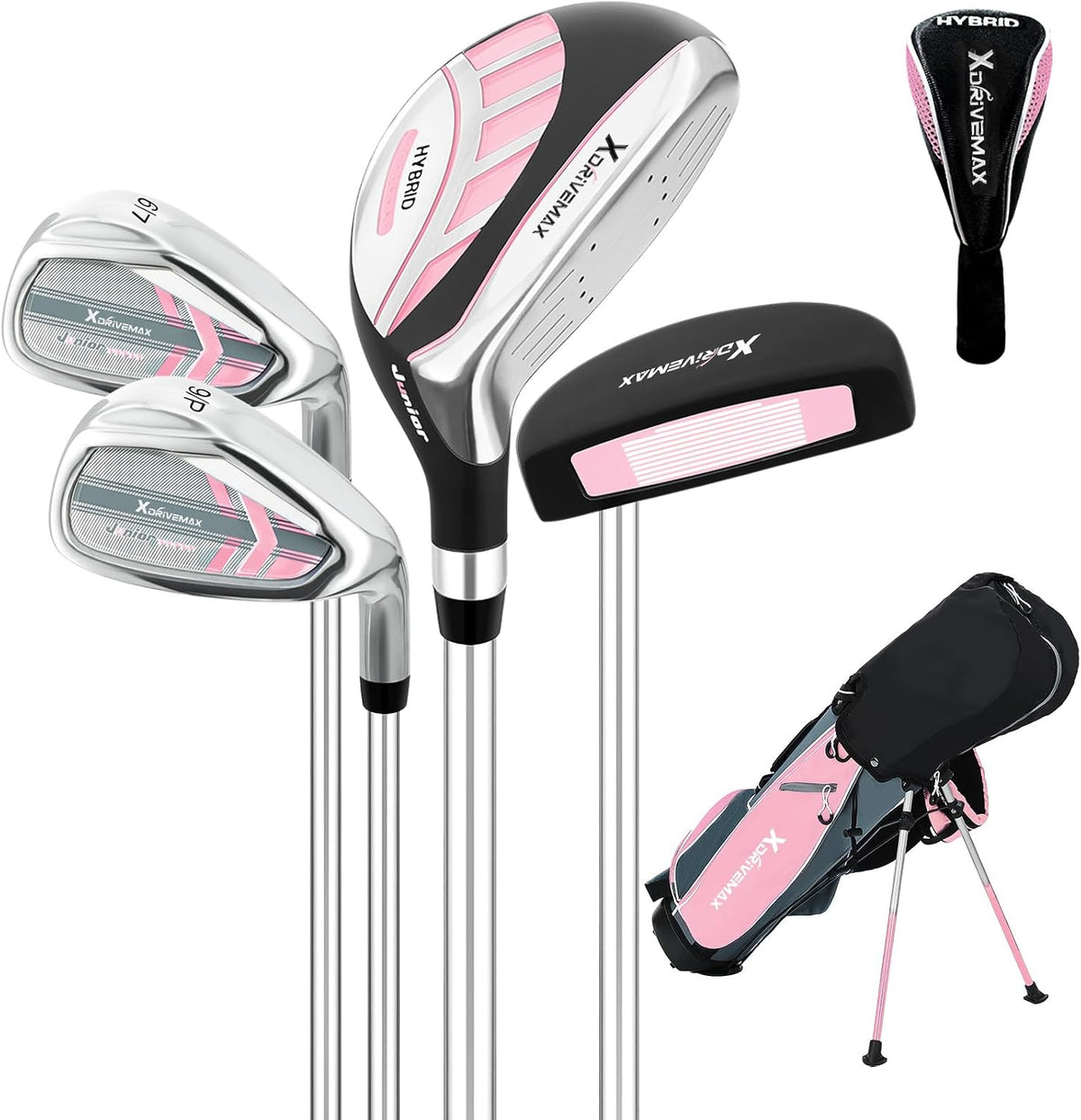 Junior Golf Club Set for Kids Ages 4-12, 5-6 Piece Right Hand Set with Stand Bag