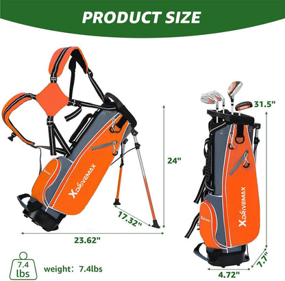 Junior Golf Club Set for Kids Ages 4-12, 5-6 Piece Right Hand Set with Stand Bag