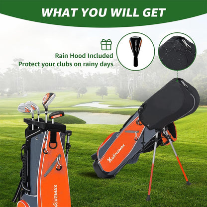 Junior Golf Club Set for Kids Ages 4-12, 5-6 Piece Right Hand Set with Stand Bag