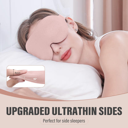 Sleep Mask for Side Sleeper, Light Blocking Zero Pressure Blindfold