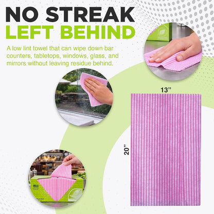 Pink Foodservice Towels, 200 Count, 13x20 Cleaning Wipes