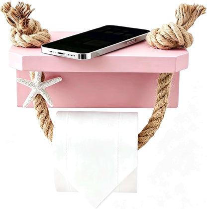 Toilet Paper Holder Pink Beach Rustic Farmhouse Bathroom Decor