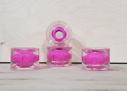 70MM 78A Ghost LED Longboard Wheels, Watch Them Light Up and Glow! ABEC-7 Ghost Bearings. See Through Light Up Wheels.