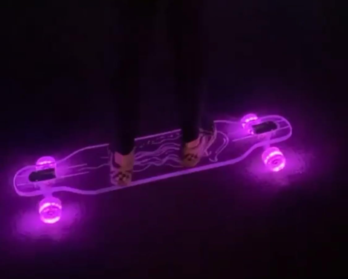 70MM 78A Ghost LED Longboard Wheels, Watch Them Light Up and Glow! ABEC-7 Ghost Bearings. See Through Light Up Wheels.