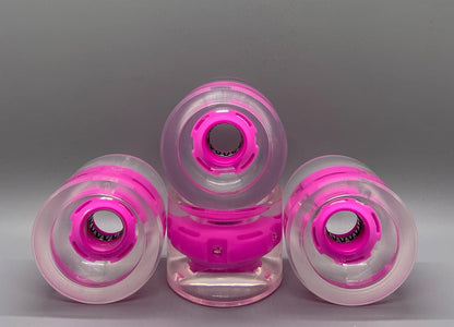 70MM 78A Ghost LED Longboard Wheels, Watch Them Light Up and Glow! ABEC-7 Ghost Bearings. See Through Light Up Wheels.