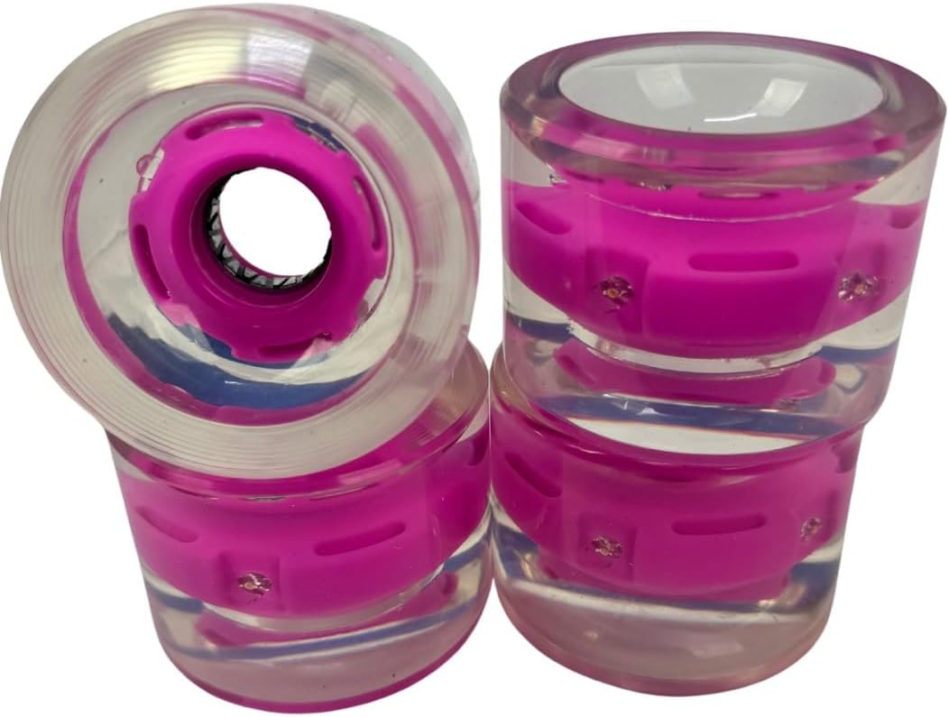 70MM 78A Ghost LED Longboard Wheels, Watch Them Light Up and Glow! ABEC-7 Ghost Bearings. See Through Light Up Wheels.