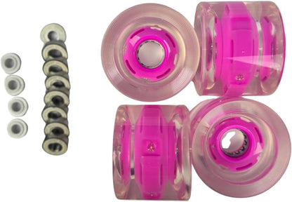 70MM 78A Ghost LED Longboard Wheels, Watch Them Light Up and Glow! ABEC-7 Ghost Bearings. See Through Light Up Wheels.
