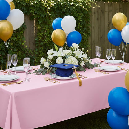 2 Pack 60 x 102 Inch Tablecloths Rectangle Pink Table Cover