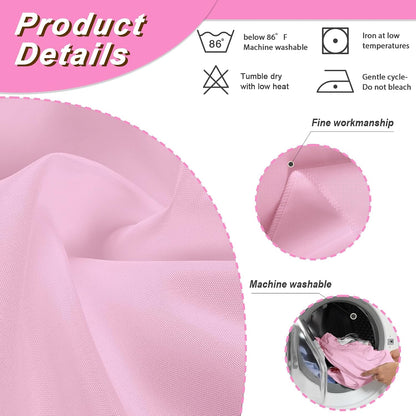 2 Pack 60 x 102 Inch Tablecloths Rectangle Pink Table Cover