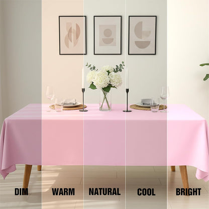 2 Pack 60 x 102 Inch Tablecloths Rectangle Pink Table Cover
