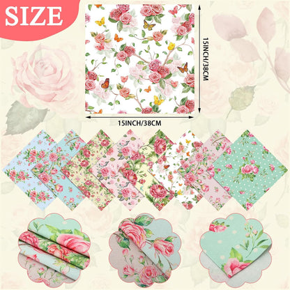 24 Pcs 24 Pcs Cloth Napkins Bulk, Pink Flower