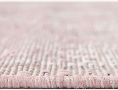 Outdoor Traditional Collection Area Rug - Valeria (3' 3" Round, Pink/ Ivory)