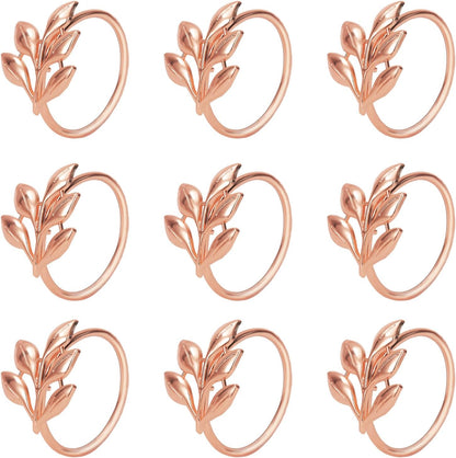 Rose Gold Napkin Rings Set of 12 for Thanksgiving