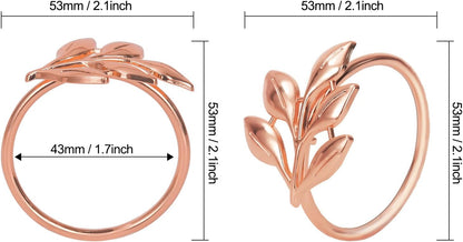 Rose Gold Napkin Rings Set of 12 for Thanksgiving