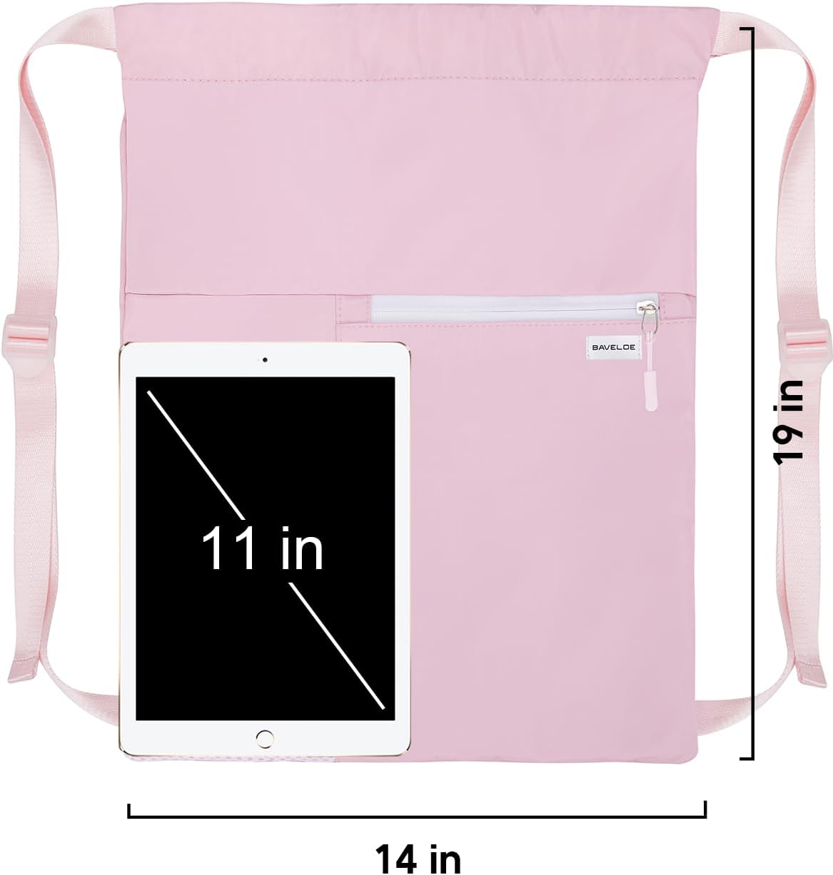 Drawstring Backpack with Mesh Pocket, Sports Gym Sackpack for Women