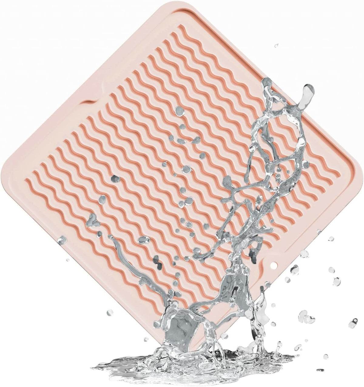 4-in-1 Silicone Mat: Air Fryer & Coffee Maker, 12"x12", Peach Pink
