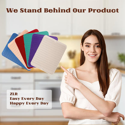4-in-1 Silicone Mat: Air Fryer & Coffee Maker, 12"x12", Peach Pink