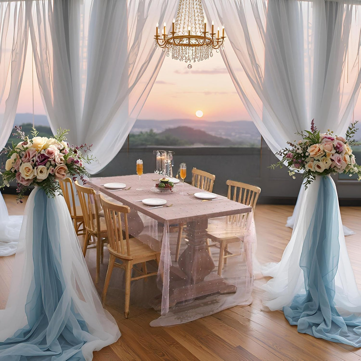 Pink Pearl Tablecloth Wedding Party Home Decor 55 x 86 inch