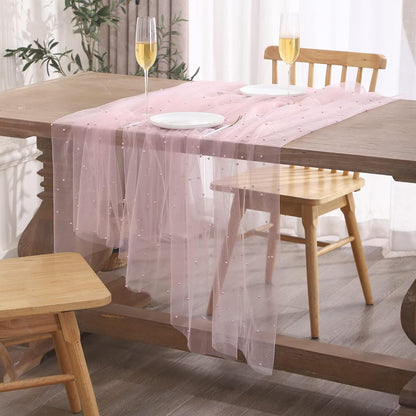 Pink Pearl Tablecloth Wedding Party Home Decor 55 x 86 inch