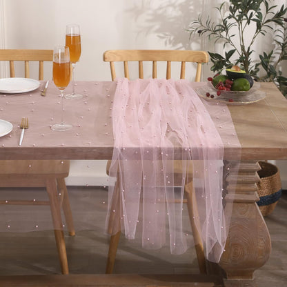 Pink Pearl Tablecloth Wedding Party Home Decor 55 x 86 inch