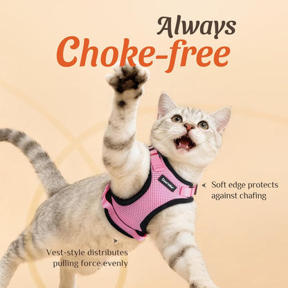 Cat Harness and Leash Set, Adjustable and Escape Proof, S