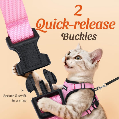 Cat Harness and Leash Set, Adjustable and Escape Proof, S
