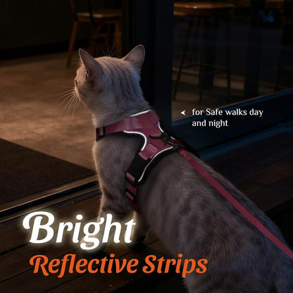 Cat Harness and Leash Set, Adjustable and Escape Proof, S