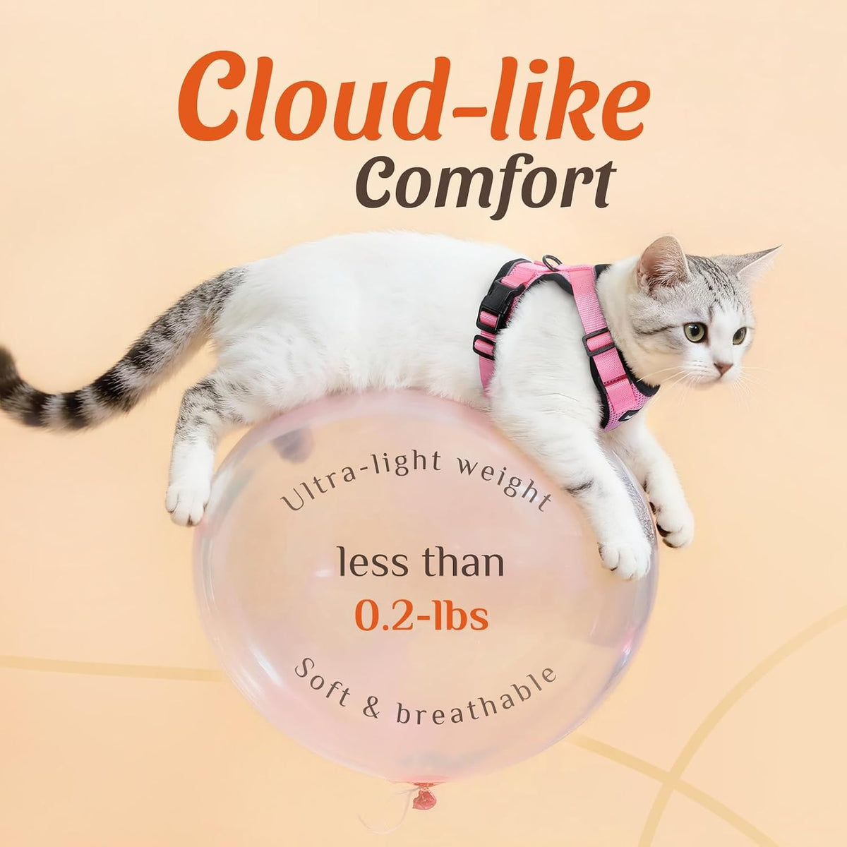 Cat Harness and Leash Set, Adjustable and Escape Proof, S