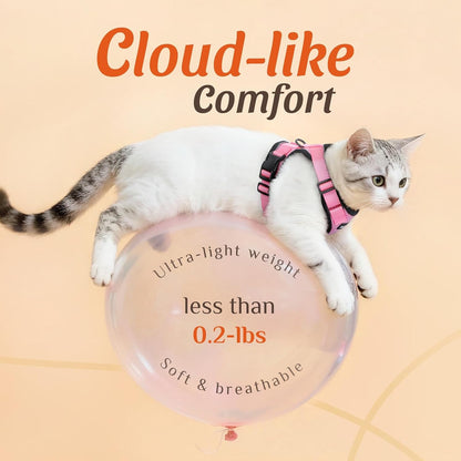 Cat Harness and Leash Set, Adjustable and Escape Proof, S