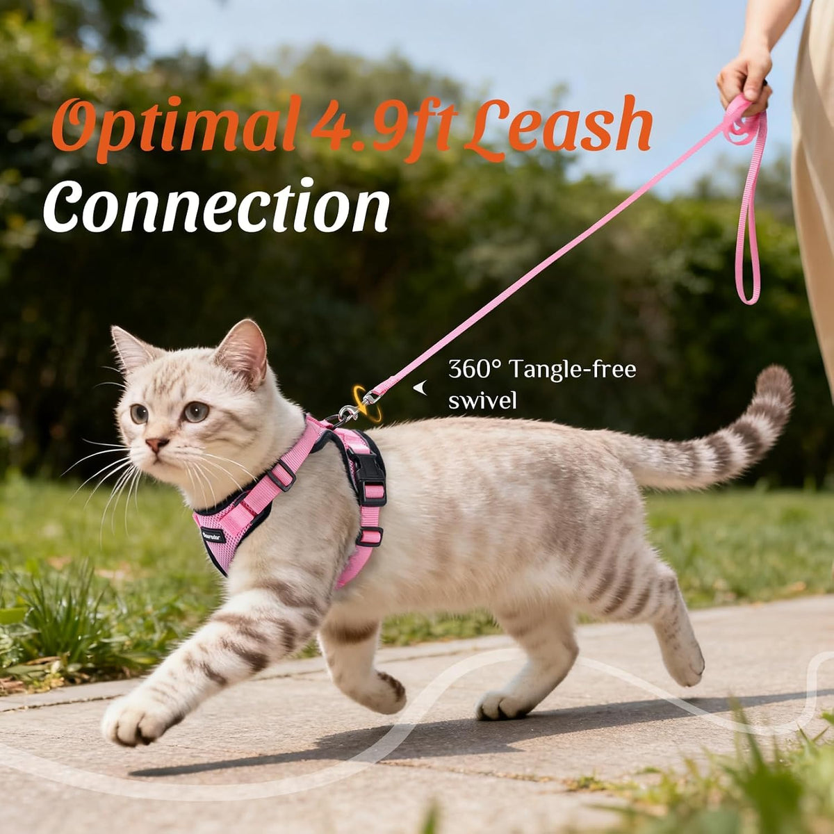 Cat Harness and Leash Set, Adjustable and Escape Proof, S