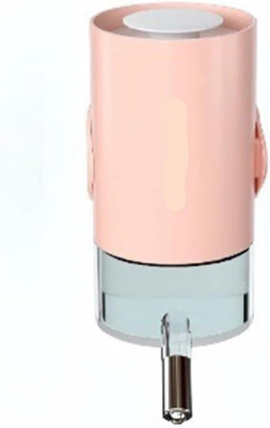 Dog Cat Automatic Dispenser Hanging Pet Drinker Fountain Head Ball Mouth Feeder Small Pets Drinking Bottle Dispenser(Pink)